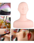 Silicone Mannequin Training Head Makeup Model Eyelash Extensions Practice Doll