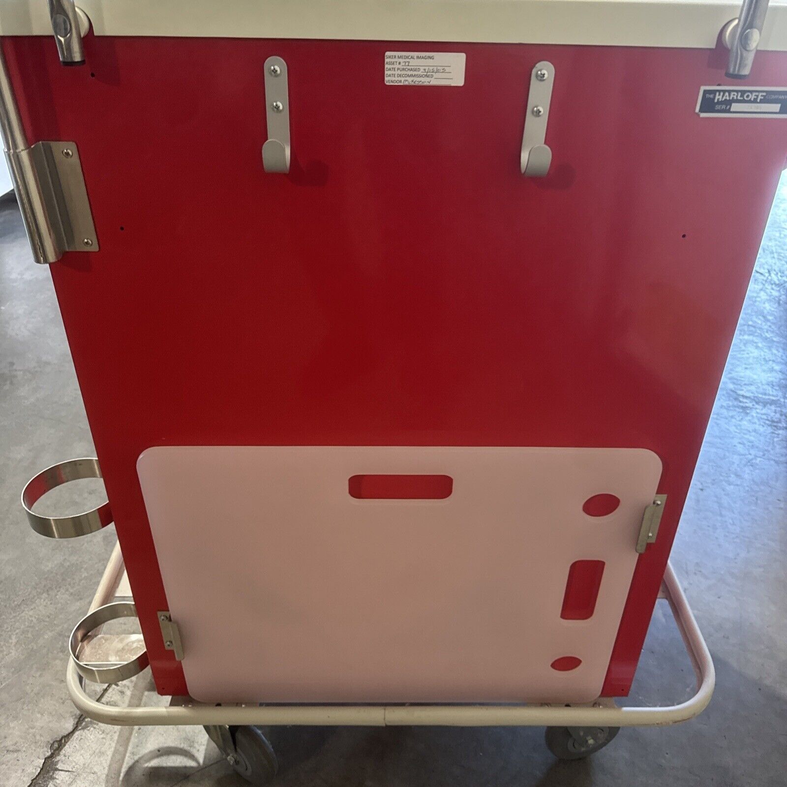 Harloff M-Series Tall Crash Cart Flip-Up Door, Standard Width, Five Drawers