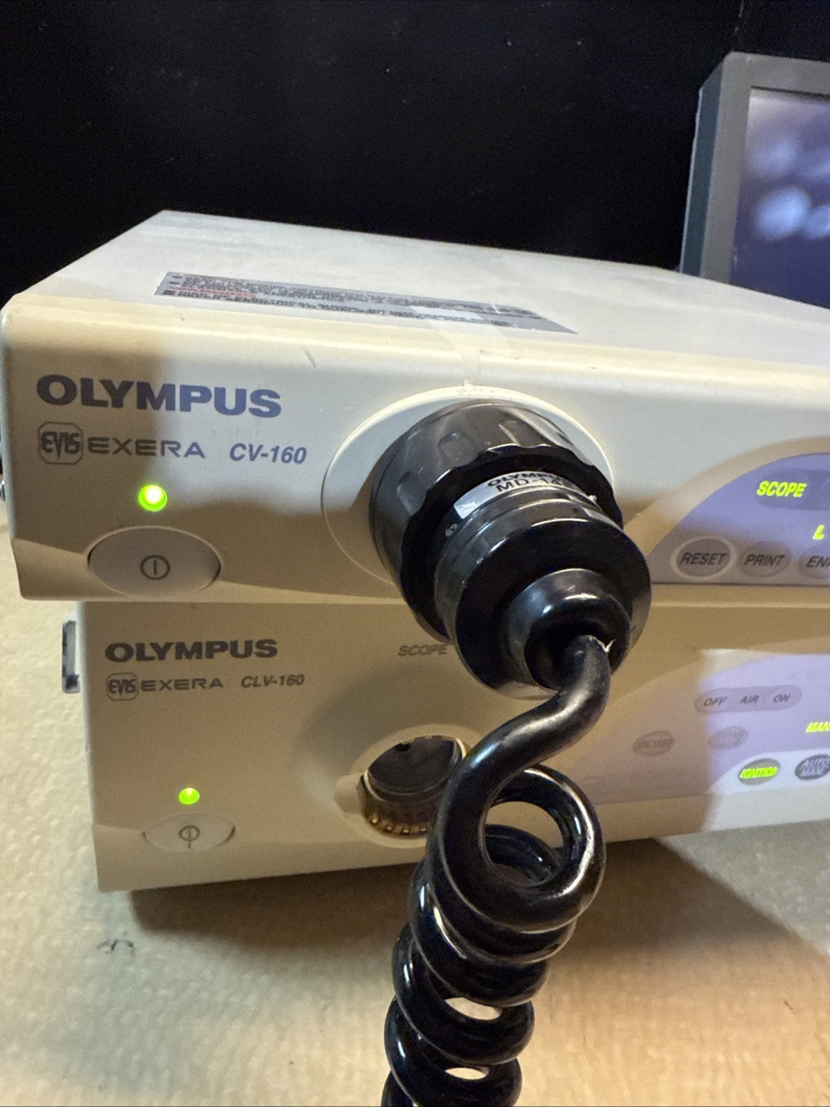 Olympus EVIS Exera CV-160 Endoscopy Processor w/ CLV-160 &amp; MD-148 &amp; Monitor