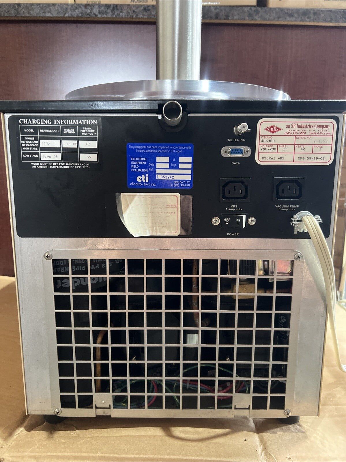 VirTis Lyo-Centre 3.5L DBT ES-55 Benchtop Lyophilizer / Freeze Dryer