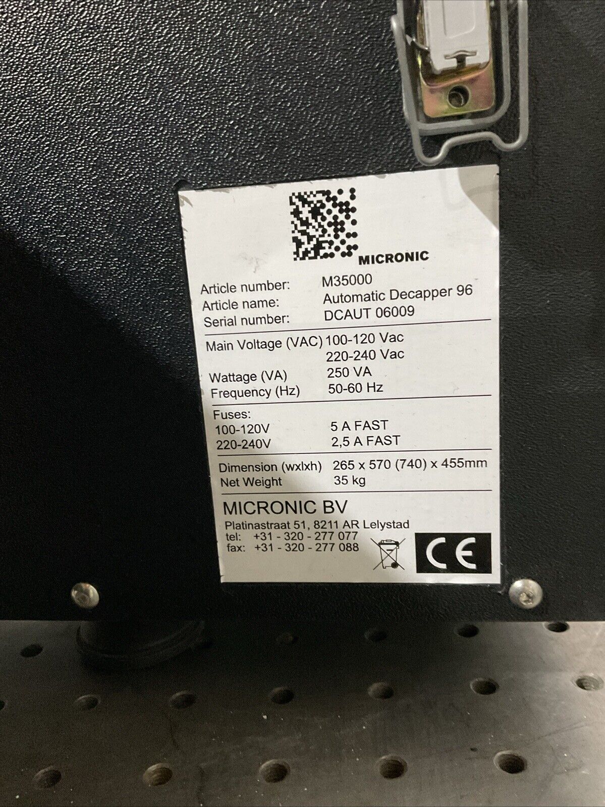 MICRONIC AUTOMATIC DECAPPER-96 M35000