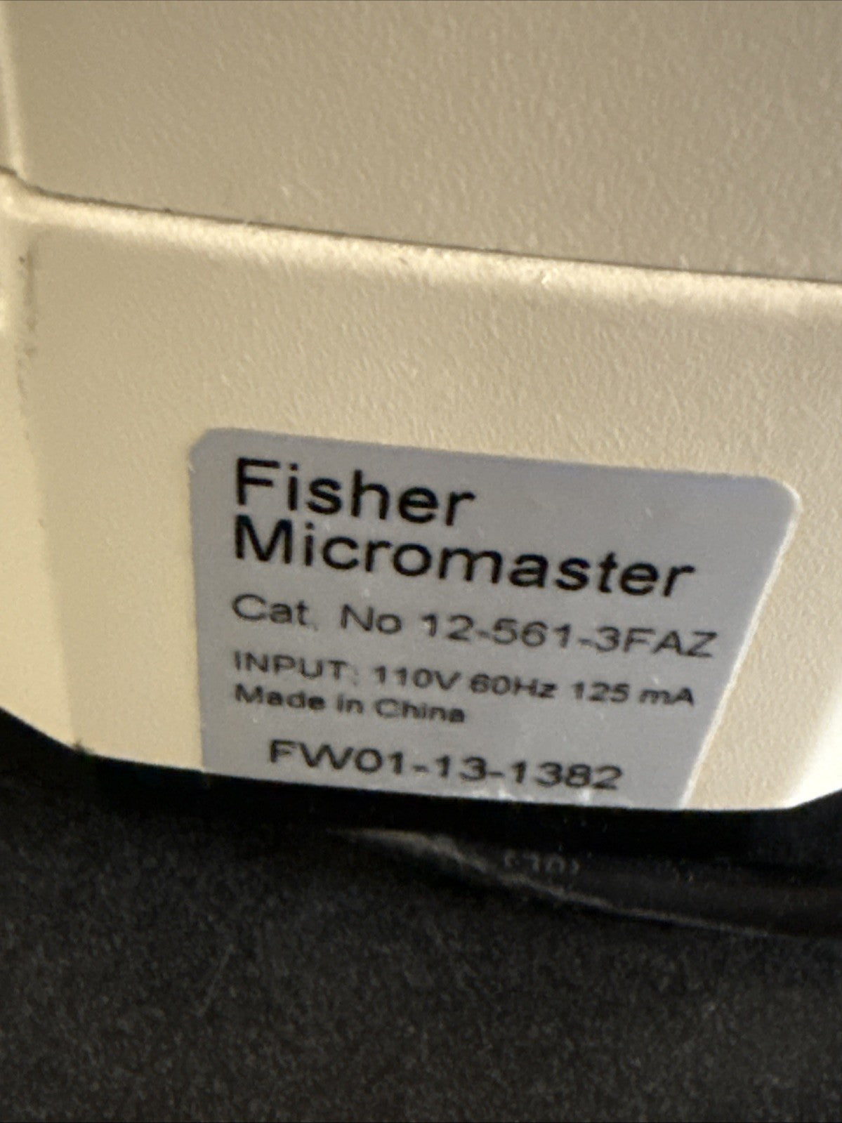 Fisher Scientific MicroMaster Cat: 12-561-3FAZ