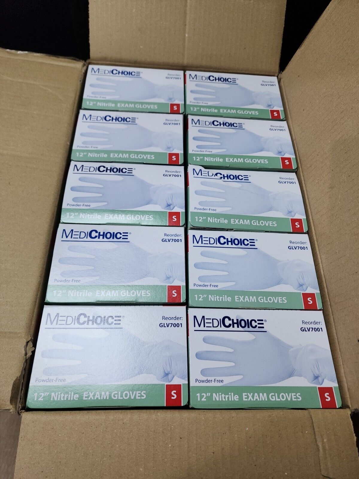 MediChoice BLUE Nitrile Exam Gloves Powder Free Latex Free Small 1000 count Case