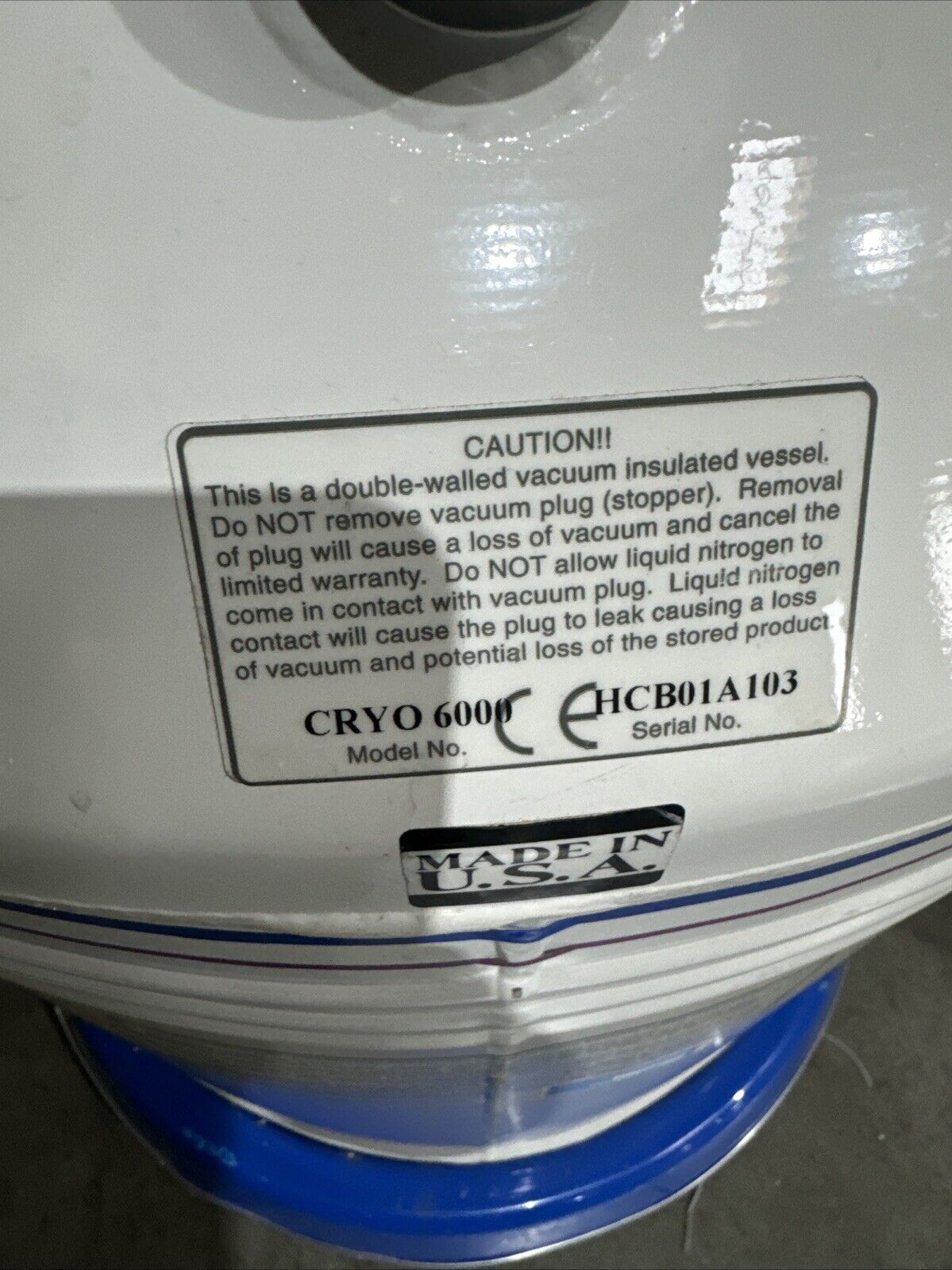 CBS CRYOSYSTEM cryo liquid nitrogen tank sample storage 6000 w/ roller base