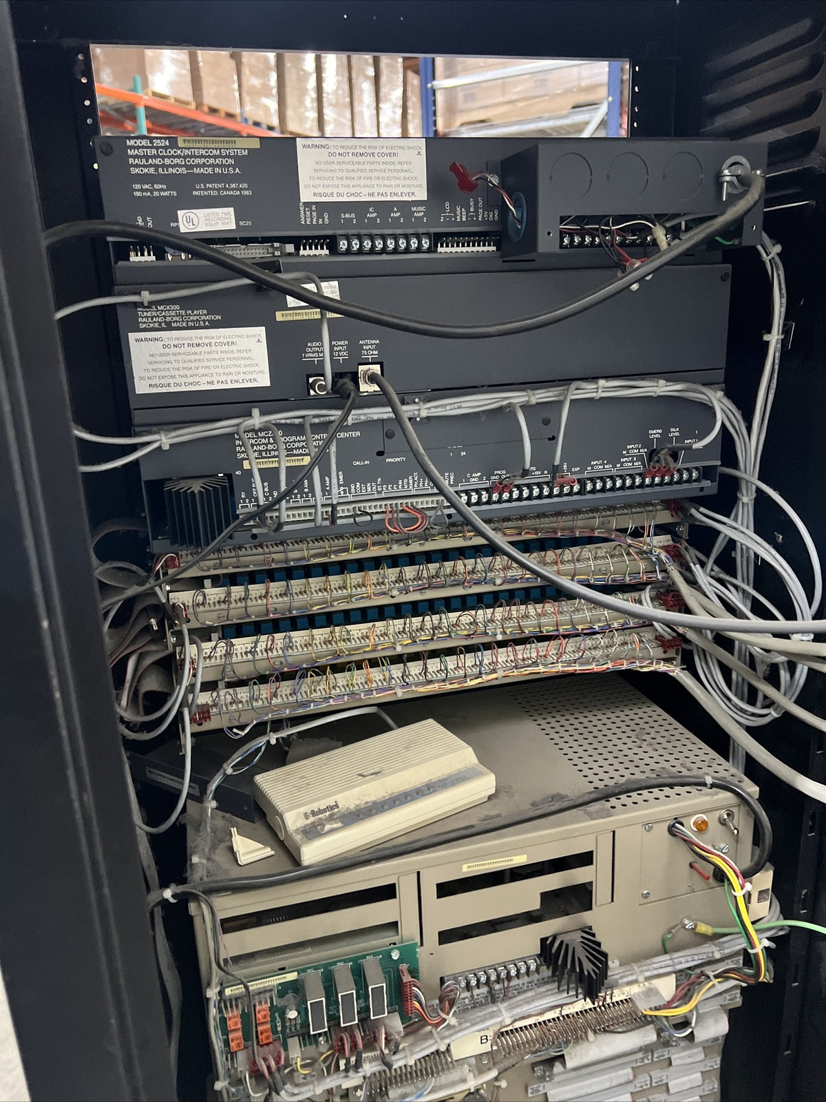 Rauland Borg Telecenter PA System With Full Rack &amp; Wiring