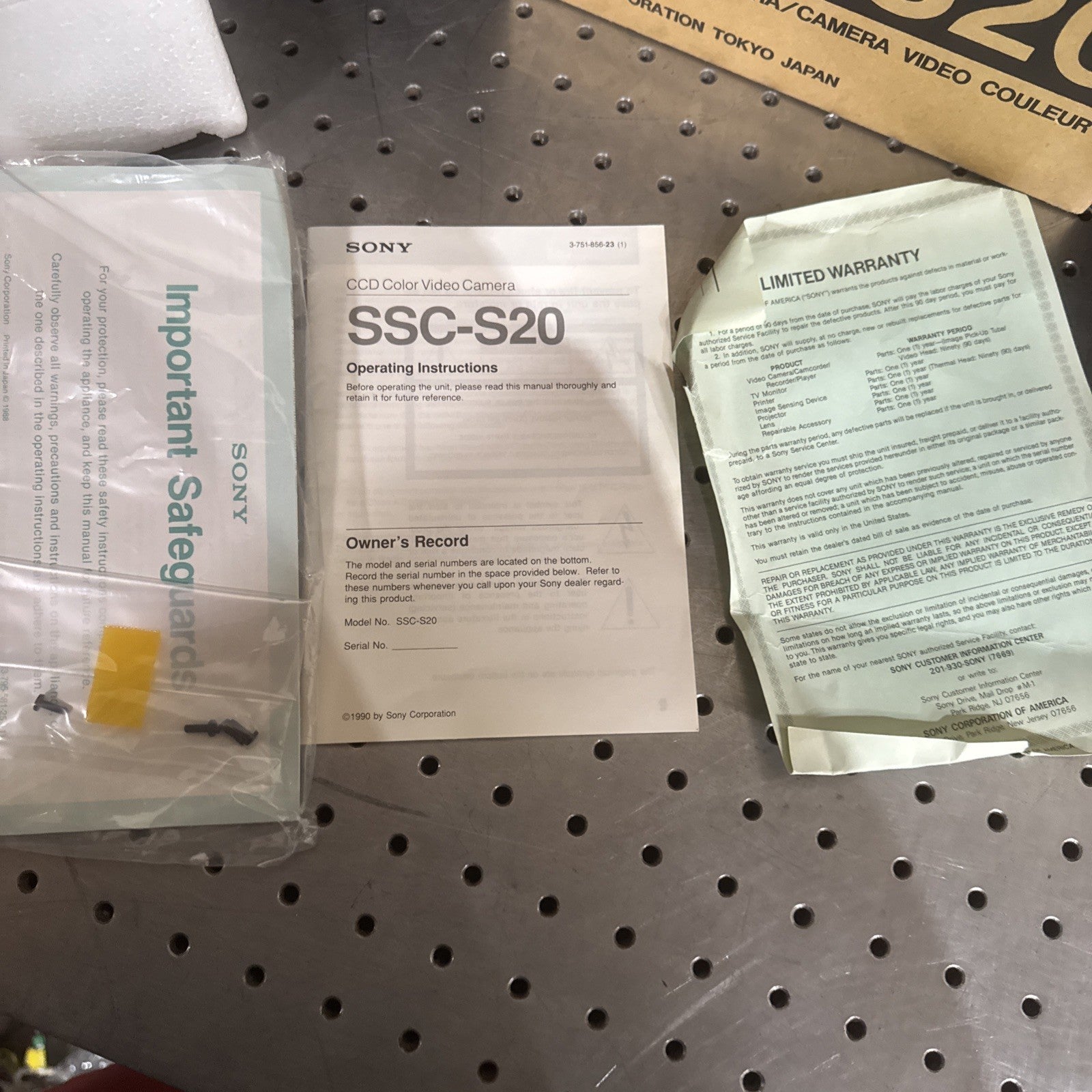 SONY SSC-S20 Color Video Camera CCD