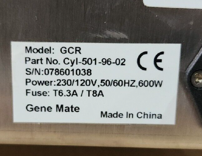 BIOEXPRESS GENEMATE THERMAL CYCLER MODEL GCR P/N Cyl-501-96-02