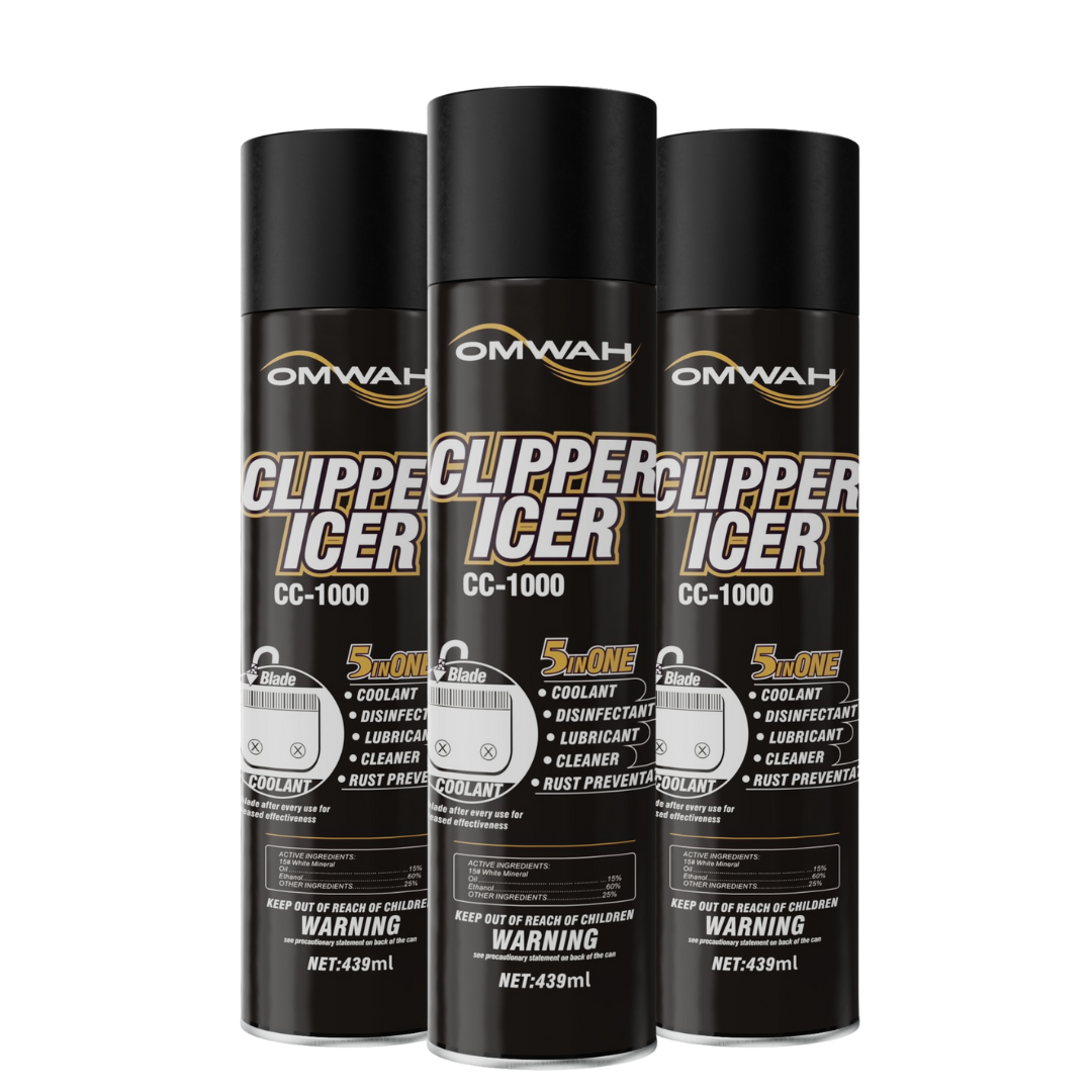 OMWAH 3 in 1 Clipper Icer Blade Cleaner and Lubricant Clipper Spray (3 pack)