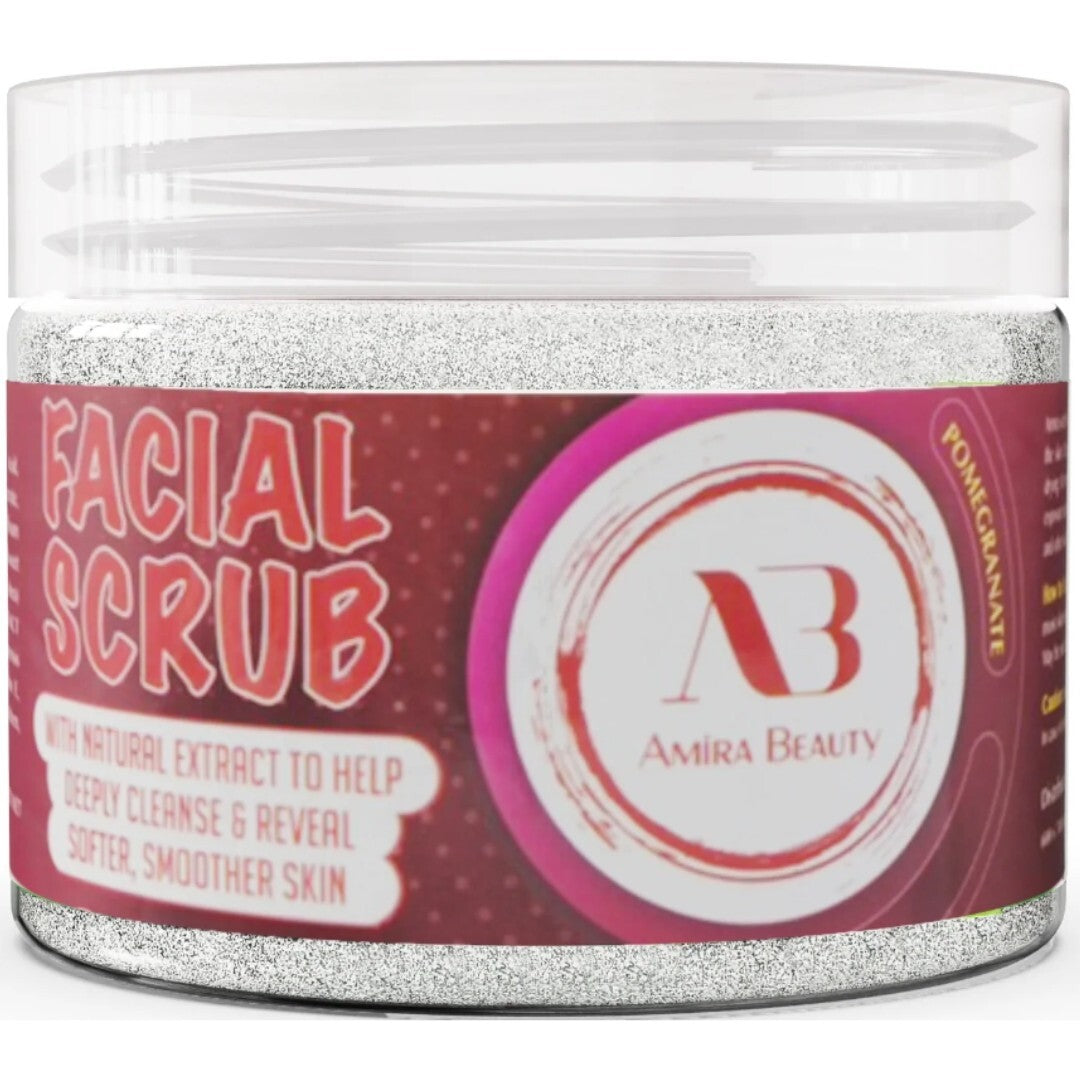 Amira Beauty Pomegranate Facial Scrub Clarifying Exfoliator Deep Cleanser 11.9OZ