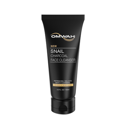 OMWAH Advanced Snail Mucin Gel Face Cleanser Infused W/Activated Charcoal 3.5 OZ
