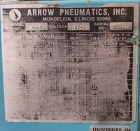 Arrow Pneumatics A-35 35cfm Refridgerated Air Dryer