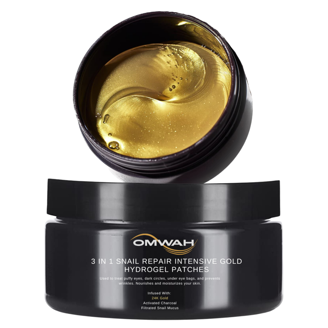 OMWAH Under Eye Mask for Face - Snail Mucin and Activated Charcoal (60 PCS)