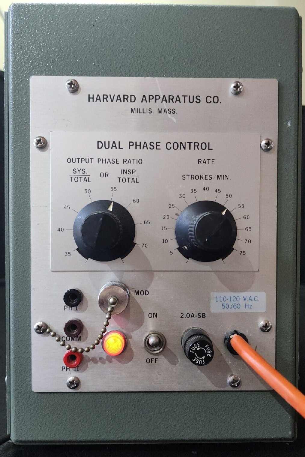 HARVARD APPARATUS 55-0798 SMALL ANIMAL RESPIRATION UNIT MODEL 665