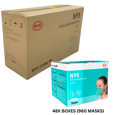 BYD CARE N95  CASE of 960PCS Foldable Respirator Masks Individually Sealed