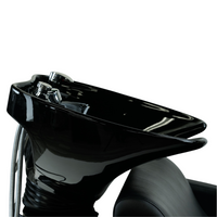 Backwash Barber Shampoo Chair Bowl Ceramic Sink Unit Station Spa Salon (Black)