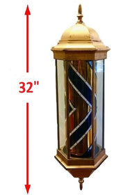 Rotating Barber Pole Light LED Red White Blue Stripes  Hair Salon Signal Light