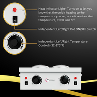 Dual Double Pot Wax Heater Hot Warmer Machine Salon Facial Skin Care Equipment