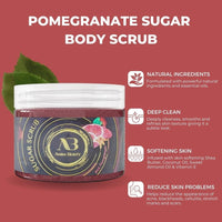 Amira Beauty Pomegranate Sugar Scrub Moisturizing Exfoliating Nourish Skin 14OZ