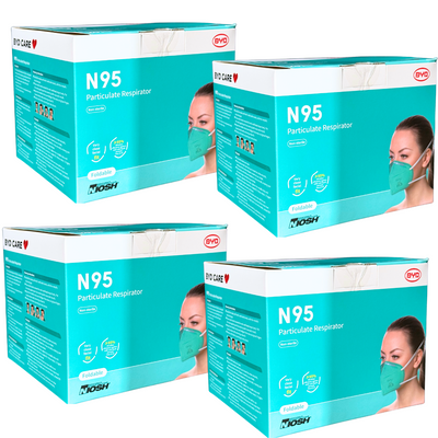 BYD CARE N95  CASE of 80 PCS Foldable Respirator Masks Individually Sealed