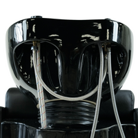 Backwash Barber Shampoo Chair Bowl Ceramic Sink Unit Station Spa Salon (Black)