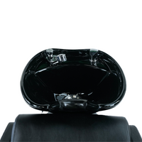 Backwash Barber Shampoo Chair Bowl Ceramic Sink Unit Station Spa Salon (Black)