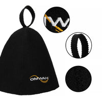 OMWAH Sauna Hat 100% Wool Felt Sauna Hat for Steam, Bathhouse - Banya