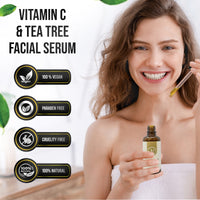 Amira Beauty Facial Serum Vitamin C & Tea Tree Brightening Acne Treatment