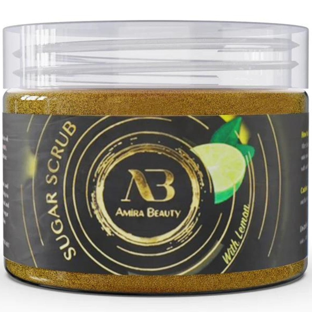 Amira Beauty Exfoliating Sugar Scrub Lemon Body Scrub - Cellulite, Stretch Marks