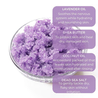 Amira Beauty Lavender Dead Sea Salt Scrub Purifying Cleansing Exfoliator 11.83oz