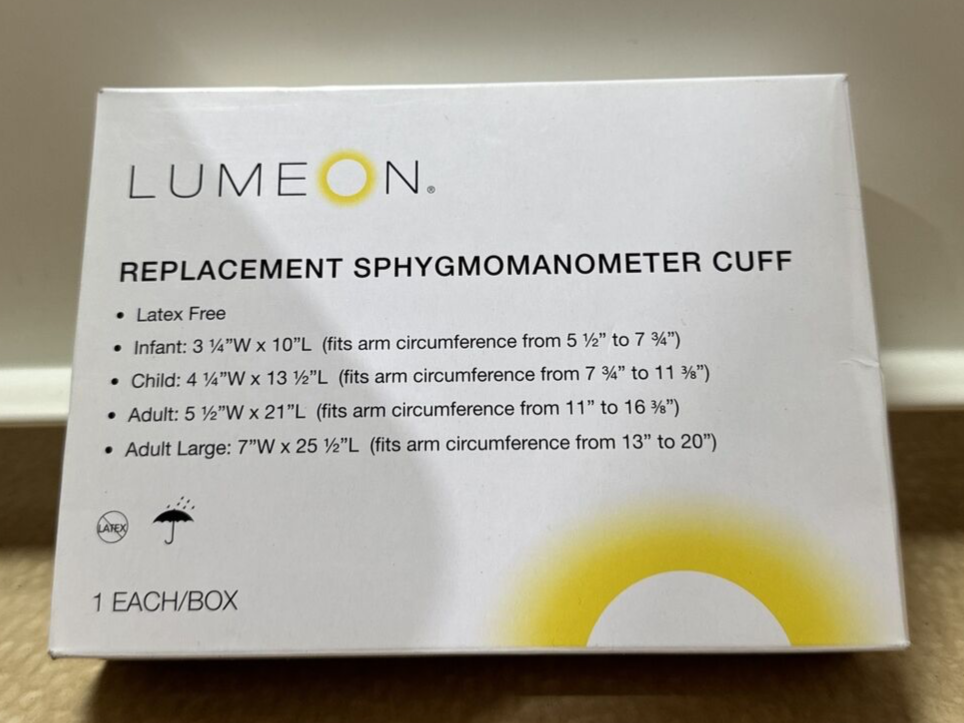 LUMEON Child Cuff Arm Reusable Blood Pressure Cuff and Bulb 1 per Box