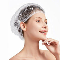 Disposable Hair Processing Shower Caps Clear Elastic Hat Bathing Hotel Home