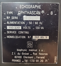 ALCON BIOPHYSIC MEDICAL ECHOGRAPHE OPHTHASCAN