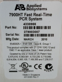 Applied Biosystems ABI 7900 HT Fast Real Time PCR System