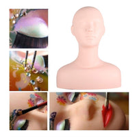 Silicone Mannequin Training Head Makeup Model Eyelash Extensions Practice Doll