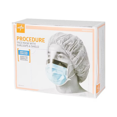 Medline ASTM Level 1 Face Mask with Ear Loops, Anti-Fog, Blue 25/Box NON27420EL