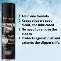 OMWAH 3 in 1 Clipper Icer Blade Cleaner and Lubricant Clipper Spray (3 pack)