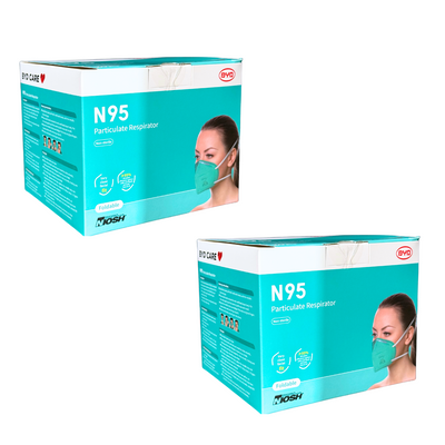 BYD CARE N95  CASE of 40 PCS Foldable Respirator Masks Individually Sealed