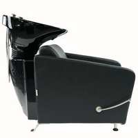 Backwash Barber Shampoo Chair Bowl Ceramic Sink Unit Station Spa Salon (Black)