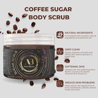 Amira Beauty Exfoliating Coffee Sugar Body Scrub, Cellulite, Stretch Marks, Acne