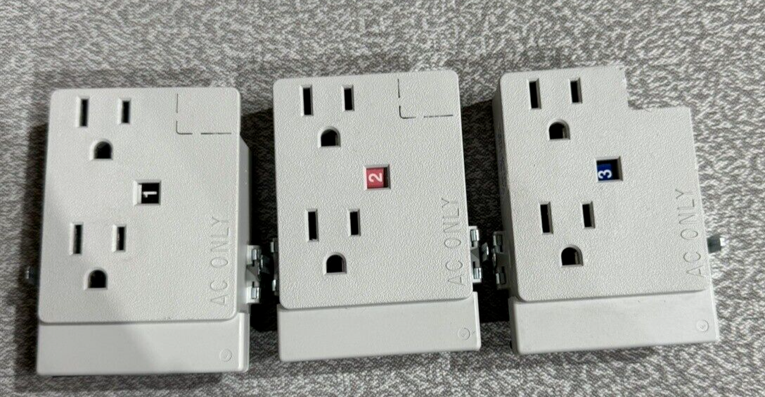 (Circuits 1, 2 & 3) Adj. Haworth Duplex Receptacle - Fits Most Haworth Cubicles