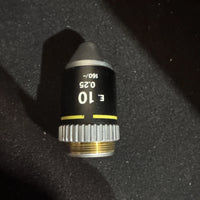 Nikon E 10, 0.25, 160/- Microscope Objective Lens, Made in Japan