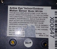 X10 Active Home Active Eye Indoor/Outdoor Motion Sensor Model: MS16A (Grey)