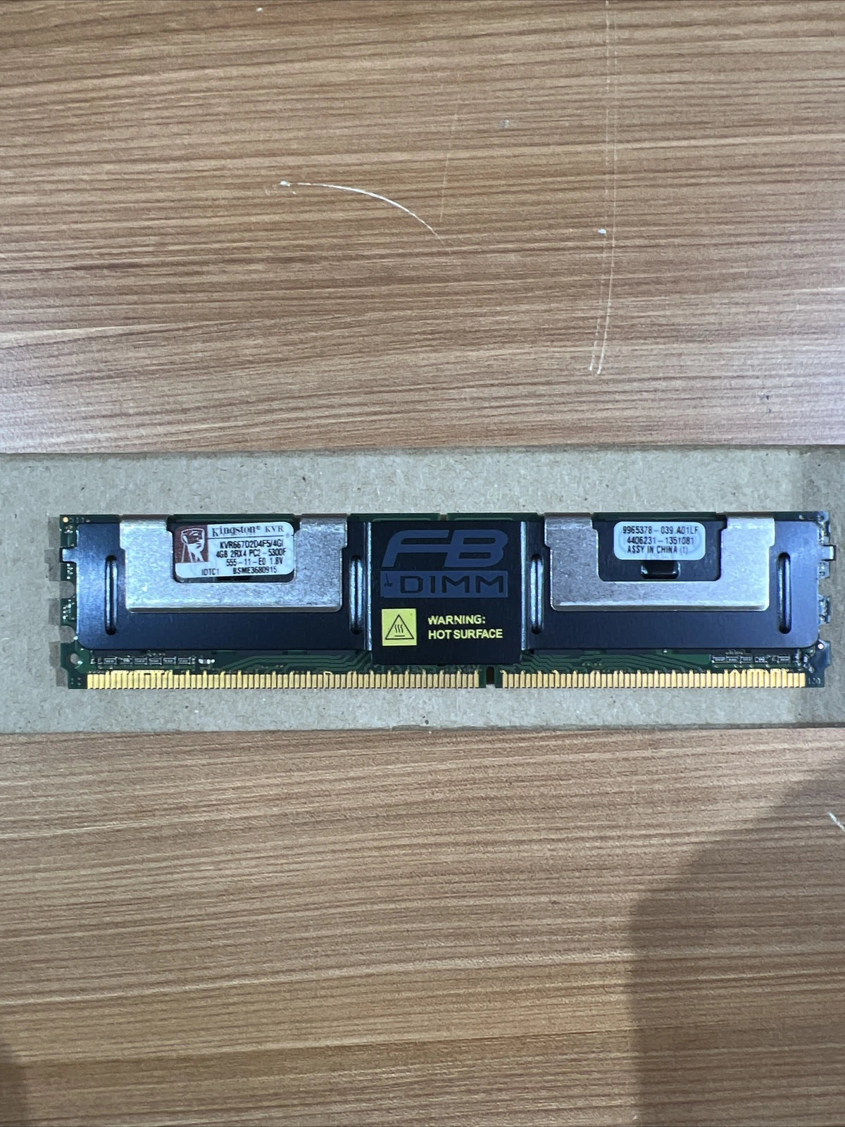 KINGSTON PC2-5300F KVR667D2D4F5/4GI 4GB 2RX4 FB-DIMM SERVER RAM