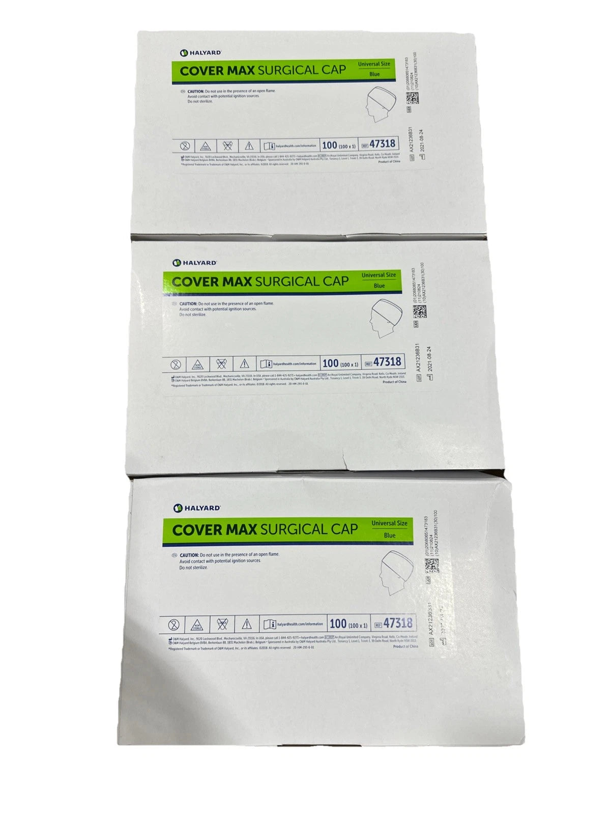 Halyard Cover Max Caps Blue Universal Size Ref 4731865 Case of 300