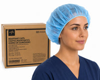 Medline Bouffant Caps Blue 24” Large CRI1404A Polypropylene Case of 1000 New