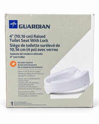 Medline Guardian G4-400RX1 Raised Toilet Seat With Lock 4” 250 lb Capacity