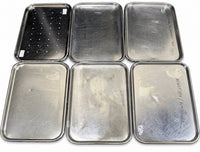 Lot of 6 Stainless Steel Trays 19 x 12.5 Polar Ware 19F 19F-PMT Mixed Brands