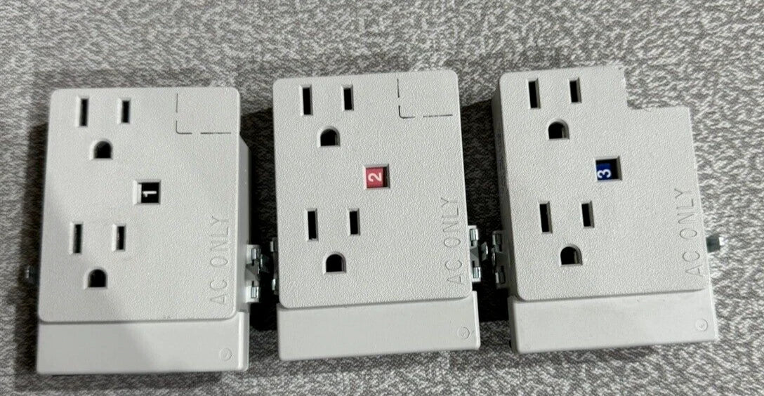 (Circuits 1, 2 & 3) Adj. Haworth Duplex Receptacle - Fits Most Haworth Cubicles