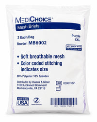 MediChoice MB6002 Mesh Briefs XXL Purple 2 Per Bag, 10 Bags, 20 Briefs Total