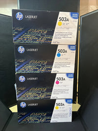 4 New Sealed Genuine HP 503A 2x Yellow, Magenta Cyan Toner Print Cartridge